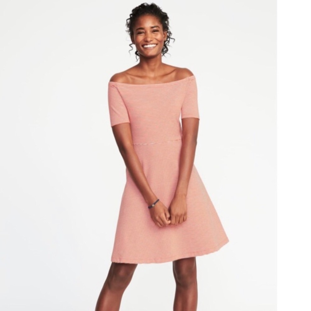 Old Navy Fit and Flare off the shoulder dress